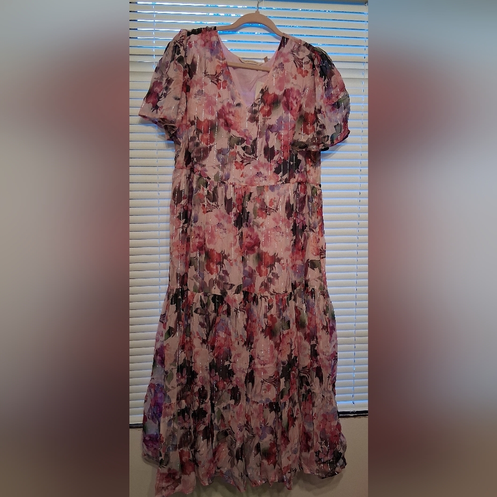 Soft Surroundings Pink and Purple Floral Dress